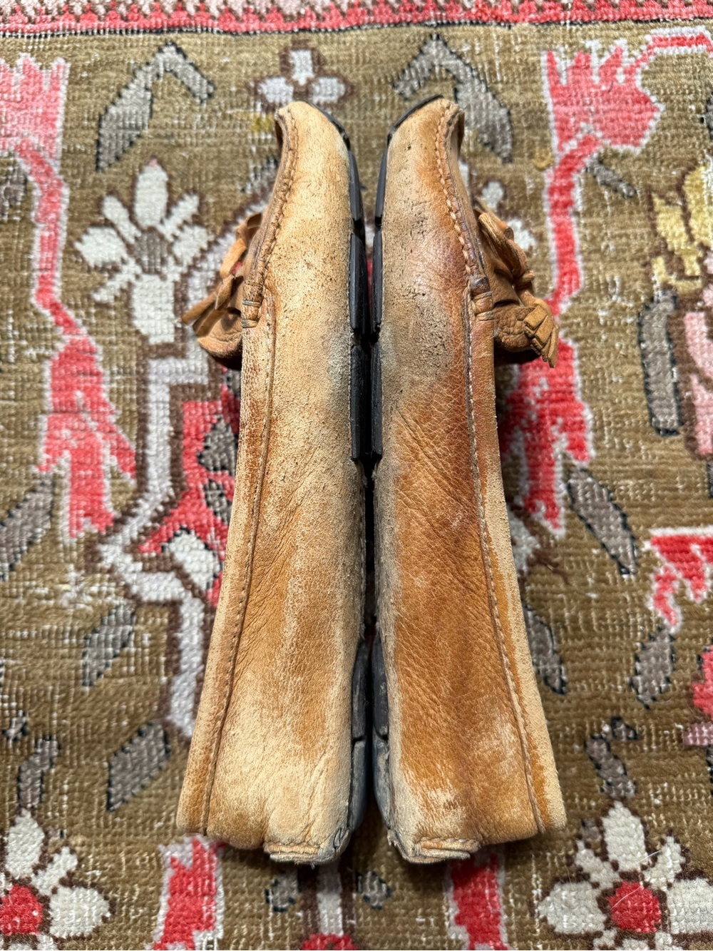 Vintage Prada Tan Leather Tassel Moccasins - Picture 3 of 5